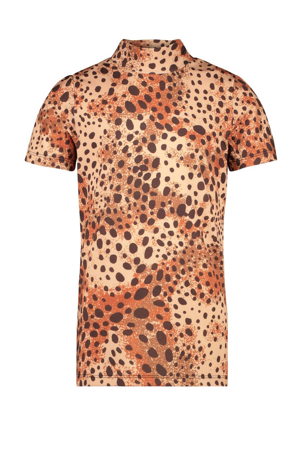 Cars T-shirt Ashi met dierenprint bruin/lichtbruin