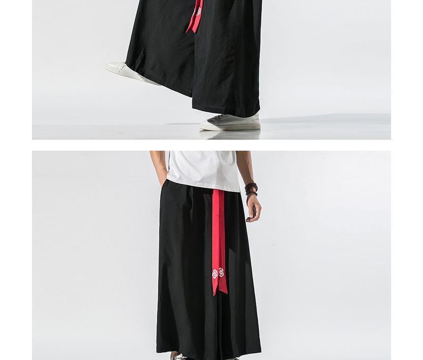 Lefitt - Broek met wijde pijpen en strikbandjes