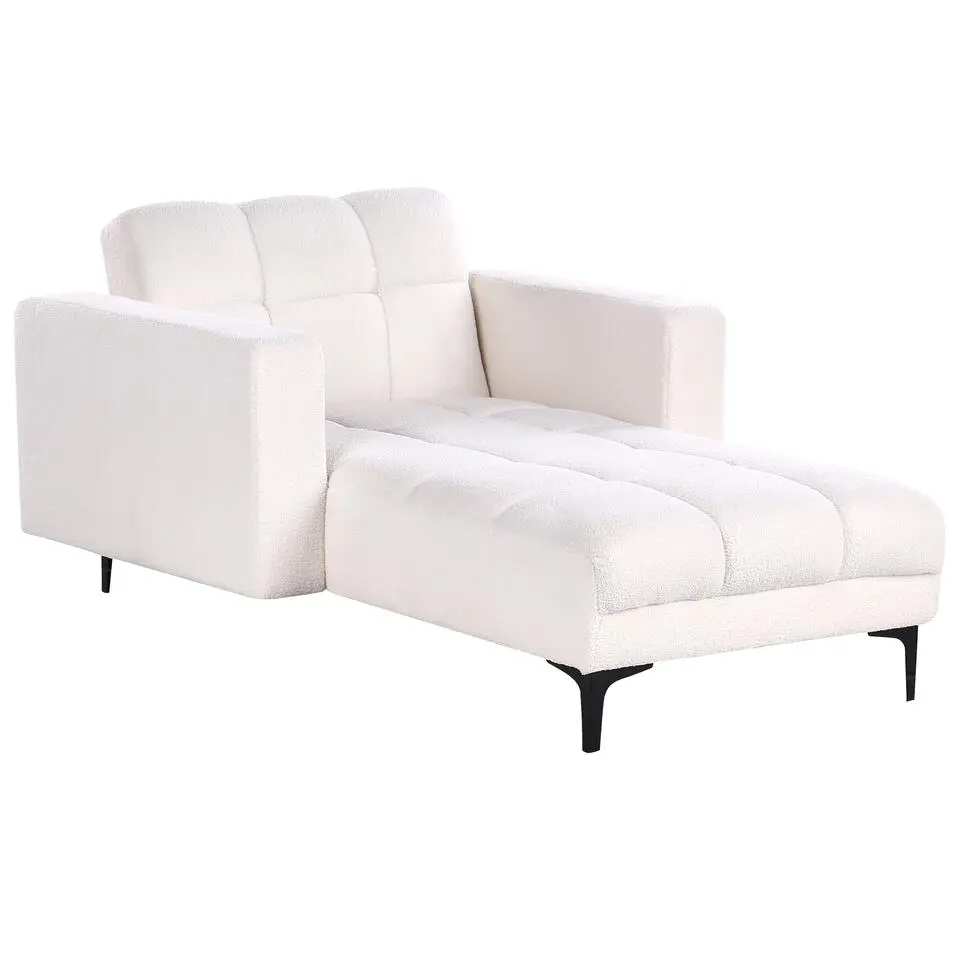 ALNES - Chaise longue - Wit - Polyester