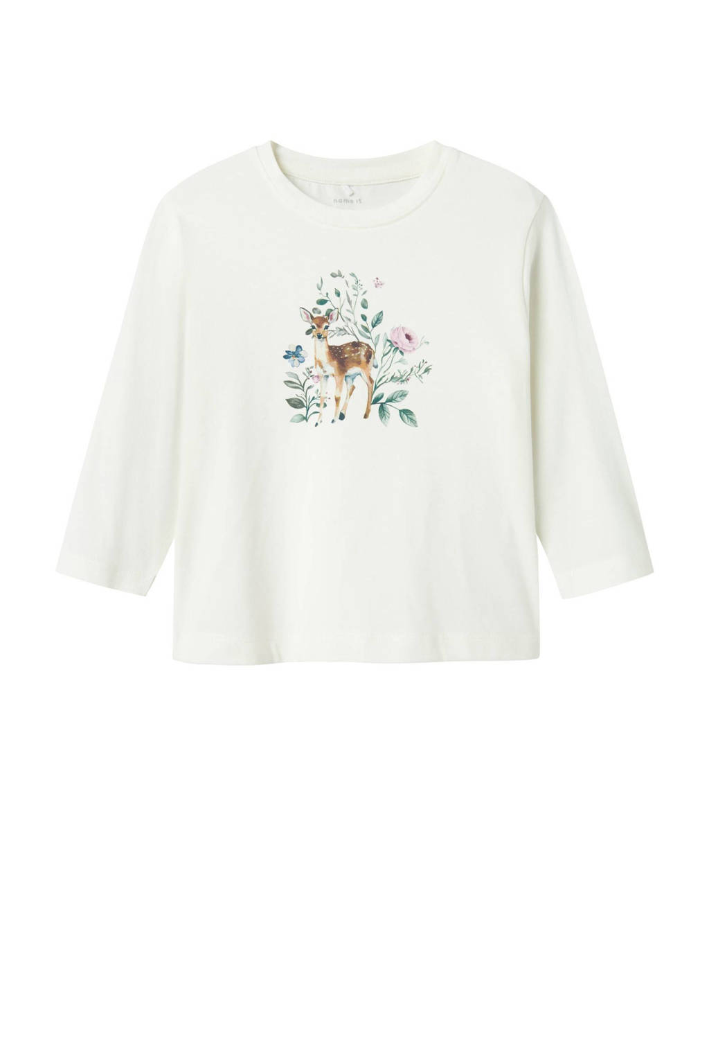NAME IT longsleeve NMFOLETTA met printopdruk ecru