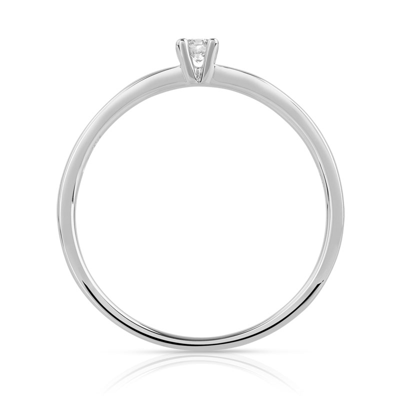 Solitaire or 750 blanc diamant 0.08 carat