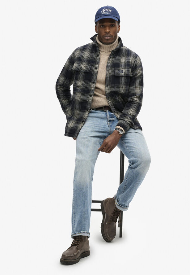 Superdry WOOL MILLER OVERSHIRT Over ombre navy