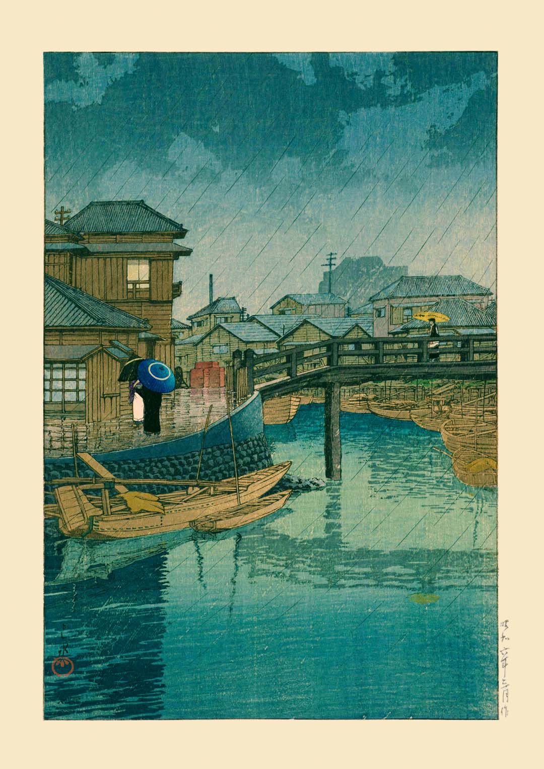 Shinagawa Kunstdruck von Hasui