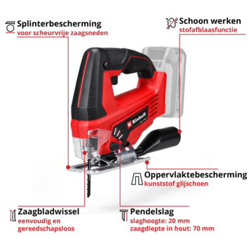 Einhell 18V decoupeerzaag TC-JS 18 LI (zonder accu)