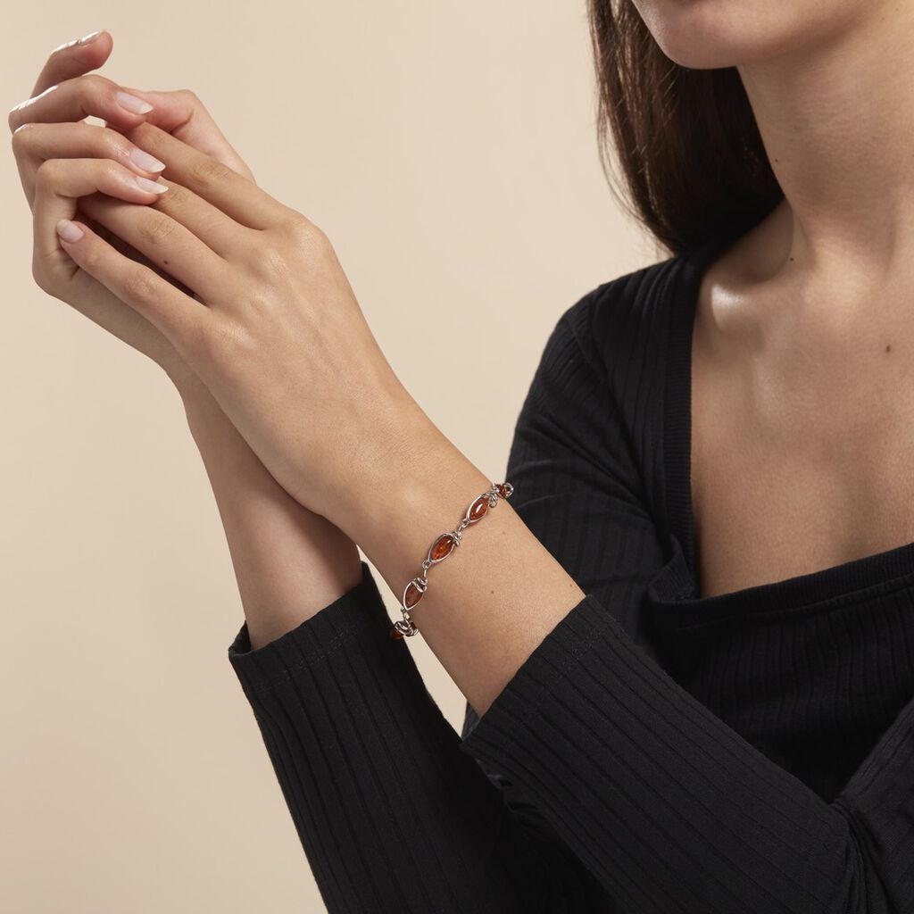 Bracelet Argent Blanc Dallal Ambres