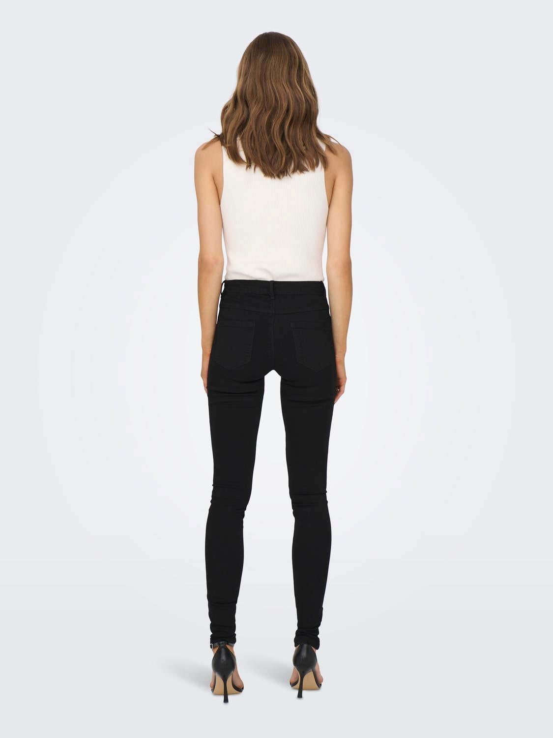 ONLRAIN Mittlere Taille Skinny Fit Jeans Black Denim