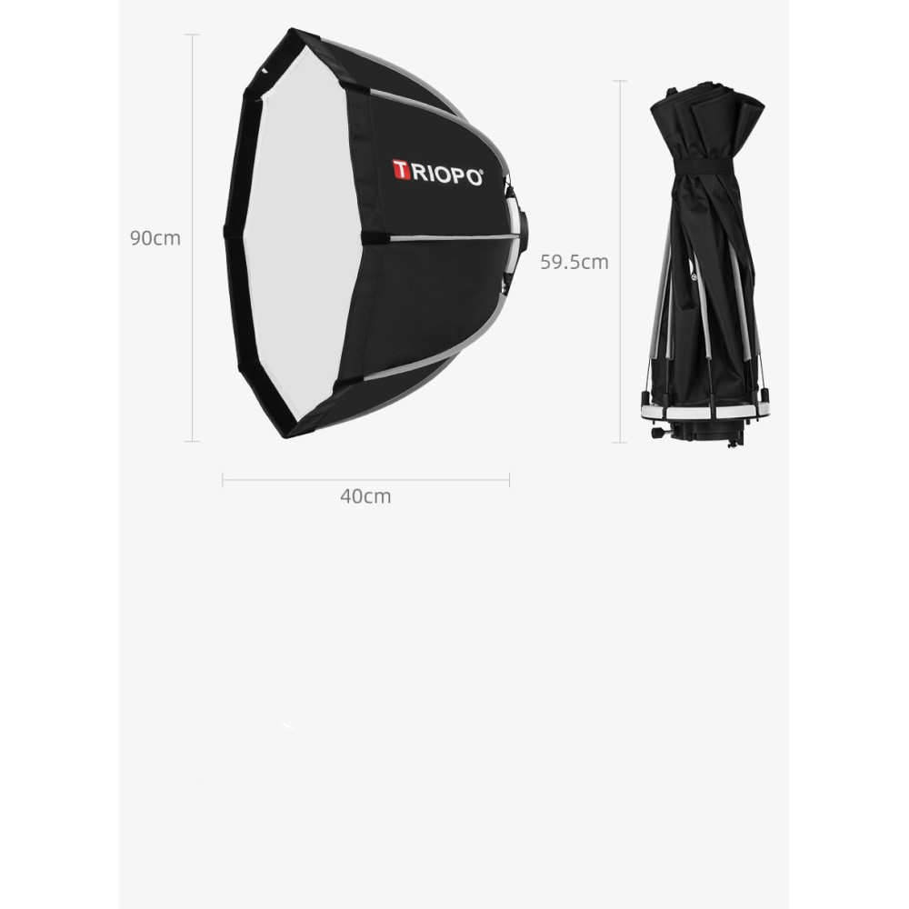 (55cm) Professioneller Kamera Licht Diffusor Parabol Softbox Studio Ausrüstung für Porträts   Blitzschuh Systemblitz Anschluss und Tasche - Schwarz