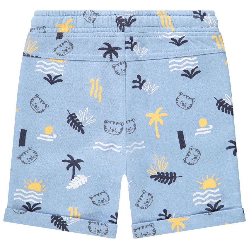 Bermuda en molleton imprimé fantaisie pour bébé garçon - Bleu