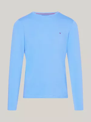 Camiseta de manga comprida com estampa da bandeira, modelagem extra slim fit.