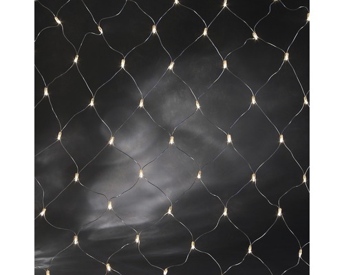Lichtgordijn, lichtnet voor binnen en buiten, Konstsmide Micro LED lichtsnoer, 2 x 1 m, 160 LED's, warmwitte lichtkleur, transparante kabel