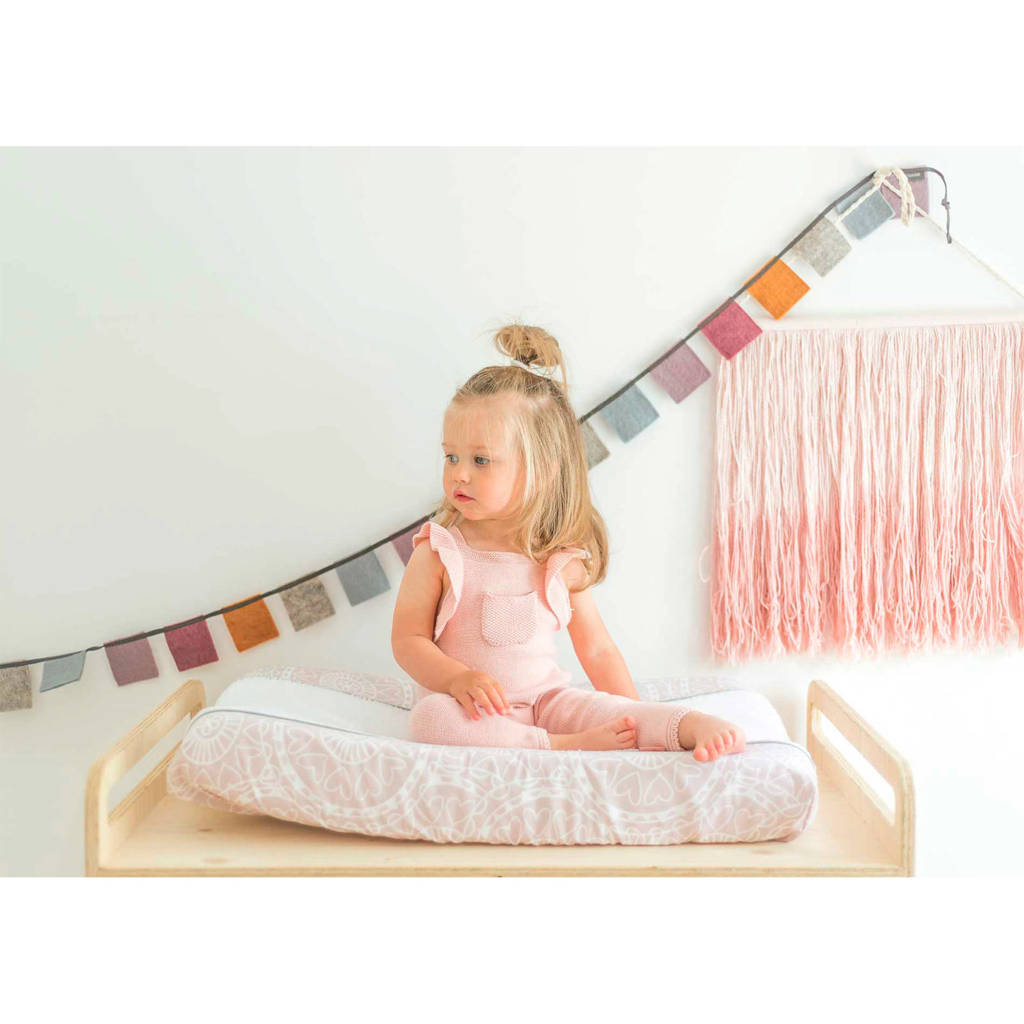 Little Lof aankleedkussenhoes misty pink-white