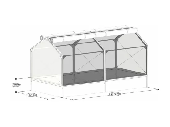 Potager premium avec serre et protection Veg Longueur 240 cm