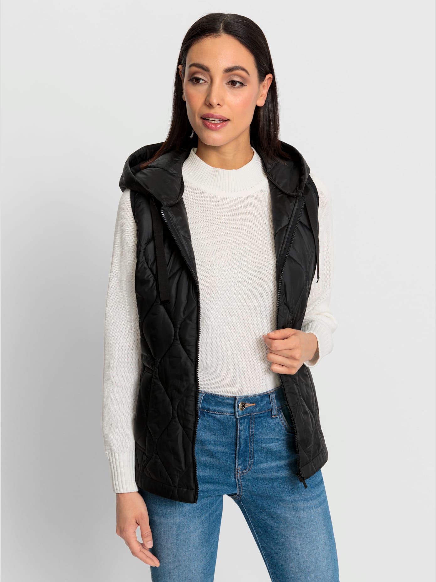 Manteau aspect 2 en 1 avec empiècement gilet