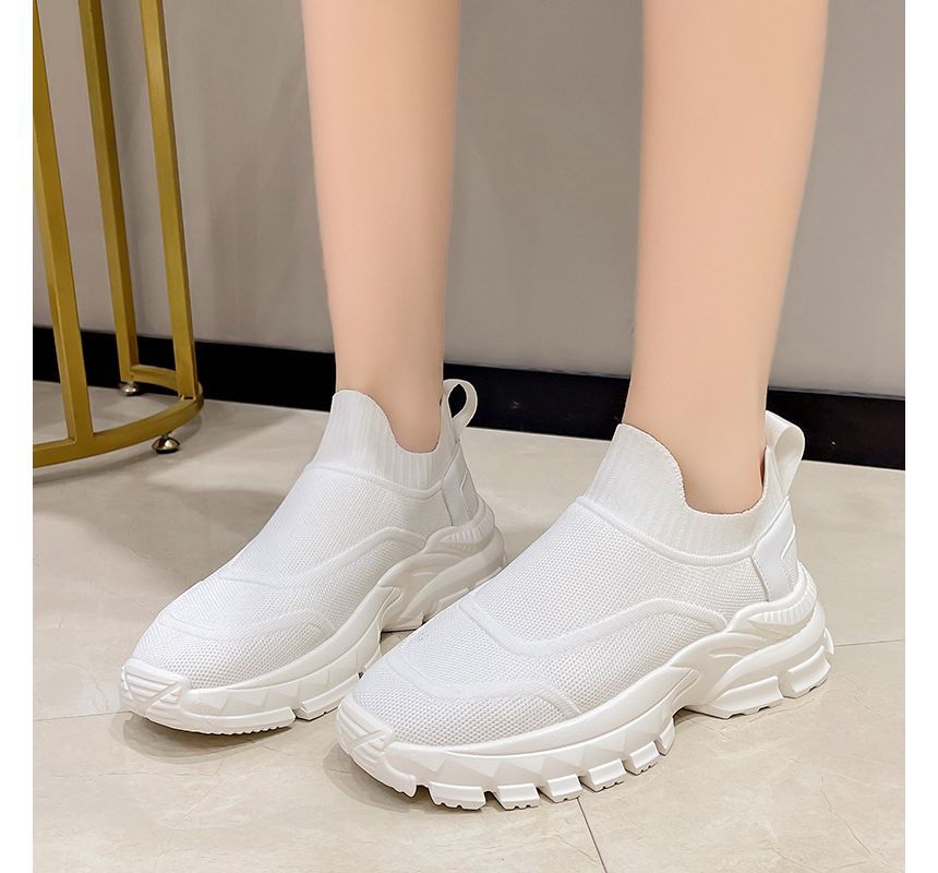 Asterisk - Platform gebreide sneakers