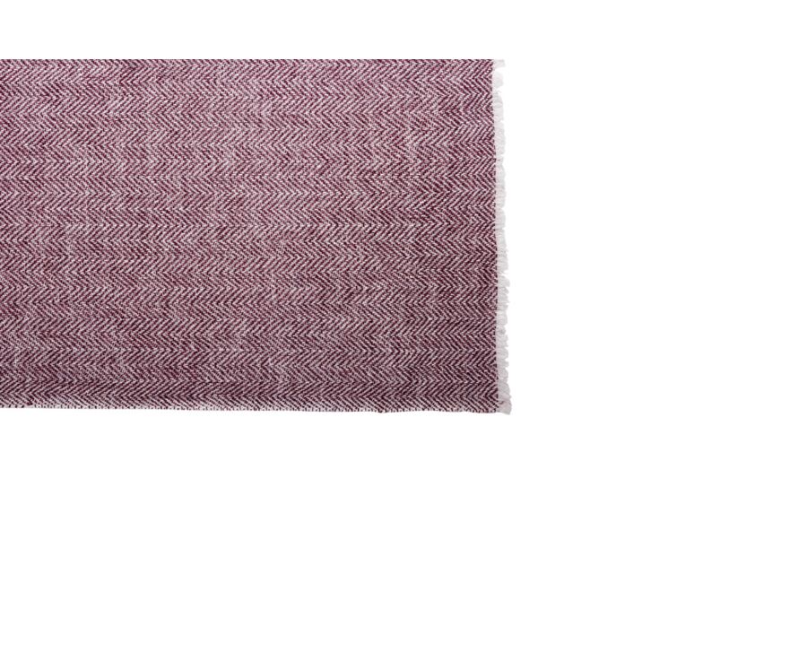 Écharpe fine Laine et Cachemire Chevron Bordeaux et Écru
