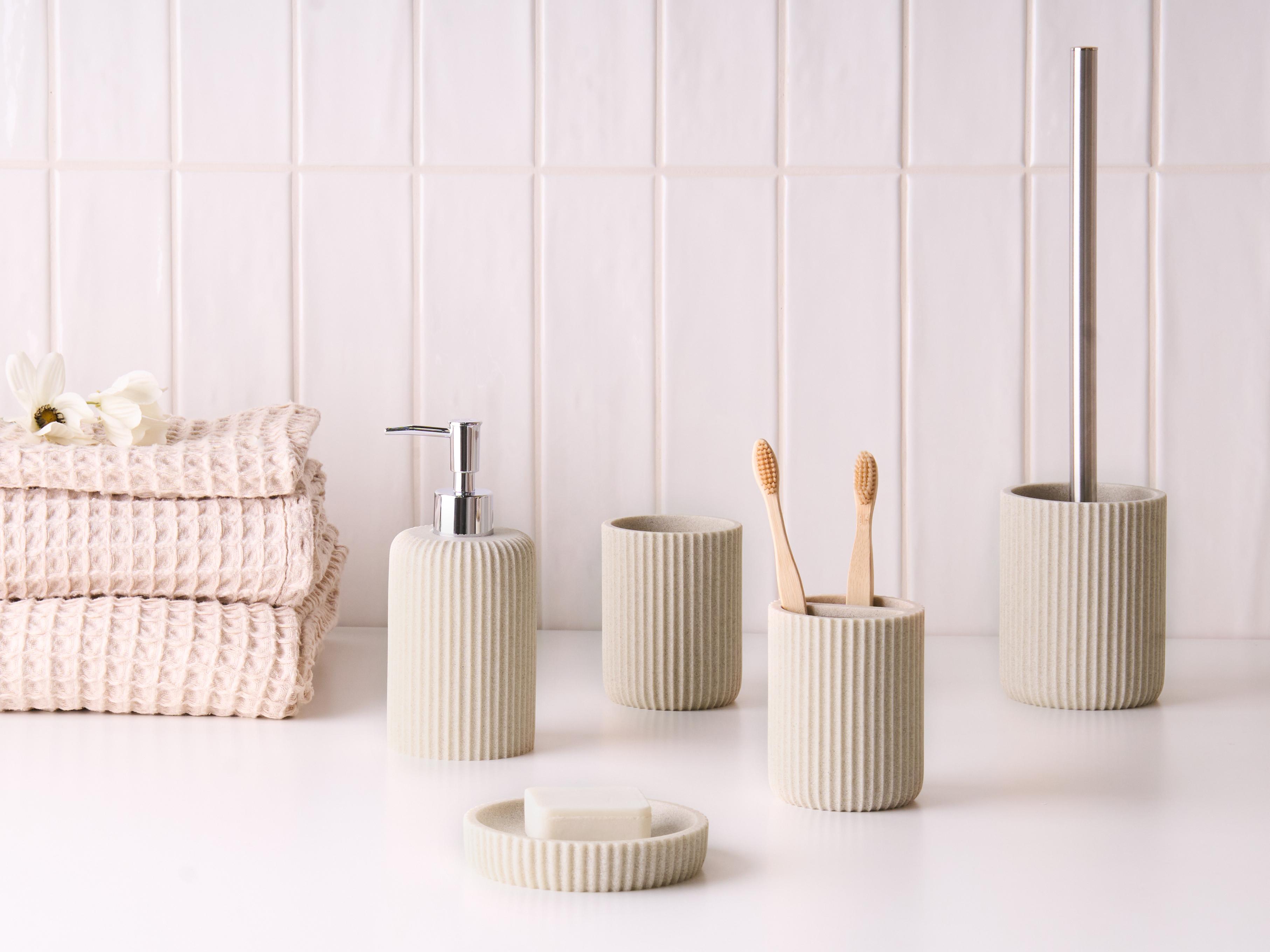 5-delige badkameraccessoireset CAMANA Lichtbeige