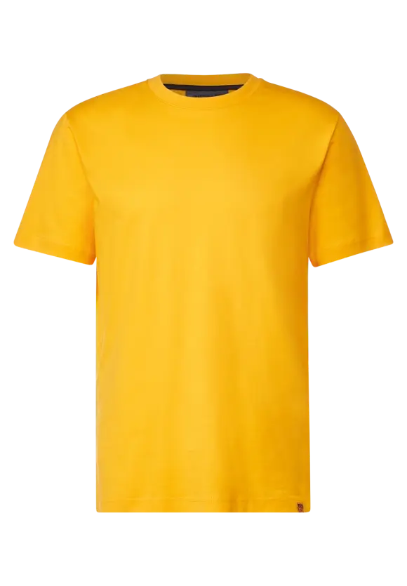 Basic T-Shirt in Unifarbe - sunset yellow