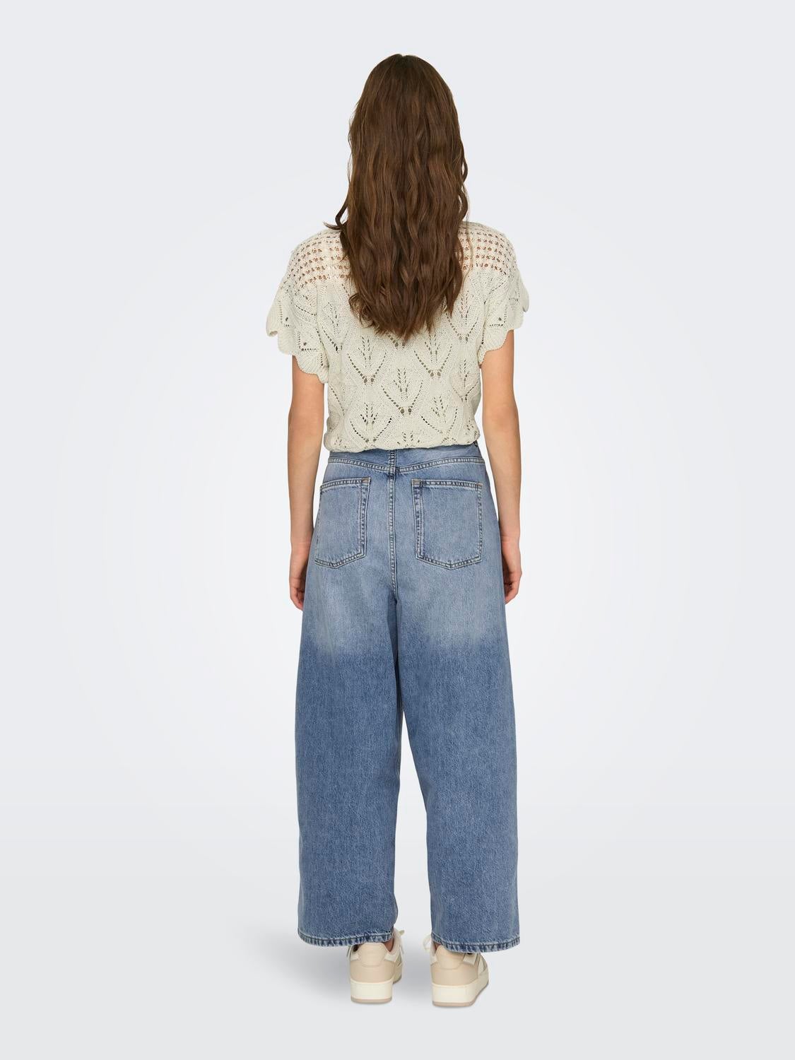 ONLZANE Hohe Taille Lockerer Sitz, verkürzt Jeans Light Blue Denim