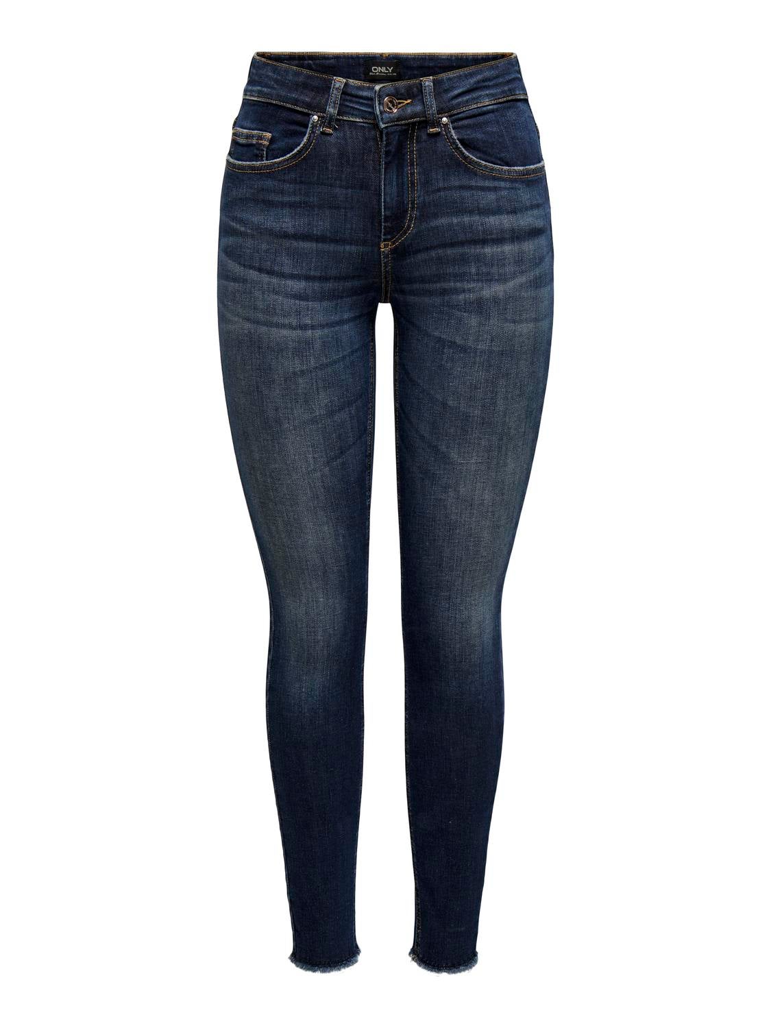 ONLBLUSH Mittlere Taille Skinny Fit Jeans Dark Blue Denim