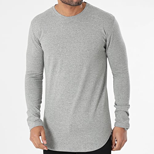 Tee Shirt Manches Longues Gris Chiné