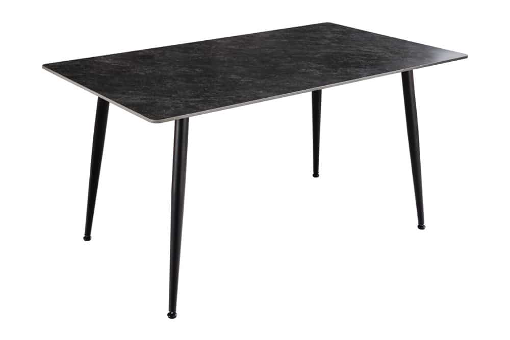 Moderner Esstisch MILANO 120cm anthrazit Keramik schwarze Metallbeine