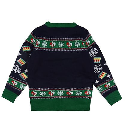 Jule-Sweaters Bluse - Christmas Tree - Strik - Navy/ Grøn
