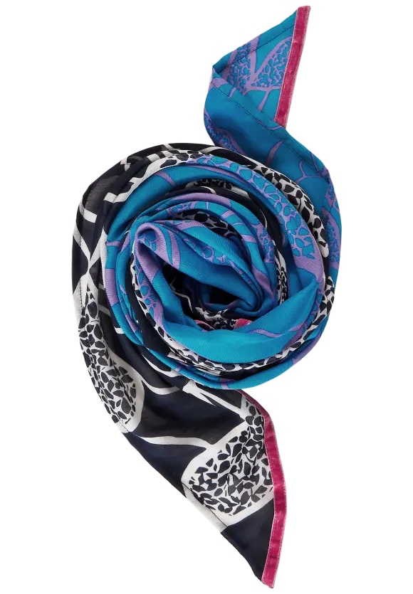 Dreieckstuch mit Paspelband - deep blue