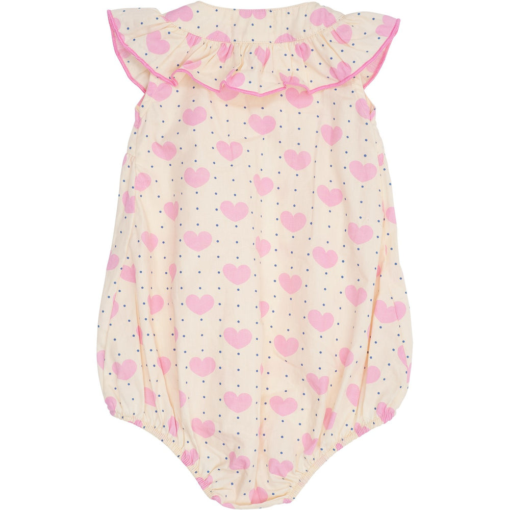 Køb COPENHAGEN COLORS Heart Aop Heart & Dots Romper W Flæse