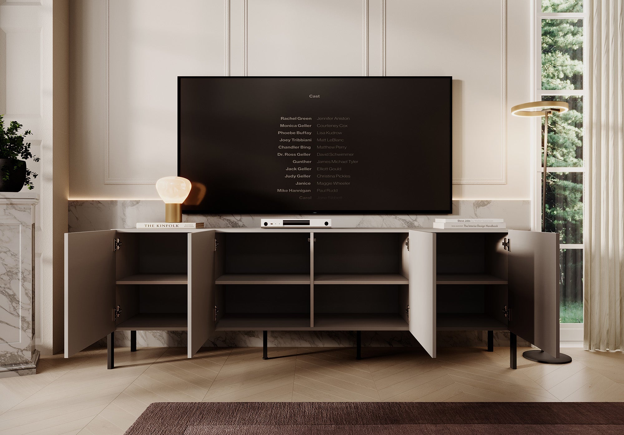 Meubella - TV-Meubel Jordy - Beige - 204 cm