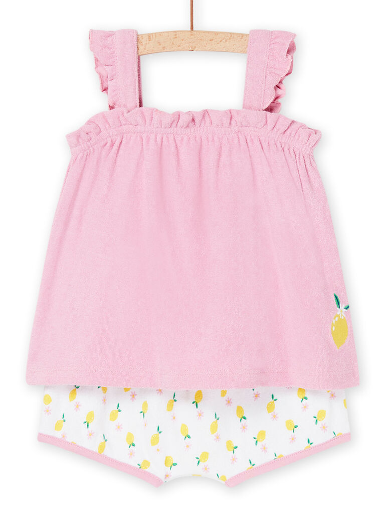 Débardeur barbapapa à motif citron et short blanc à imprimé citrons