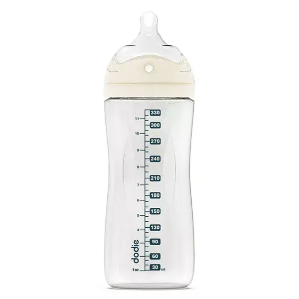 Mamadeira Dodie com bico multiperfurado, anticólica, azul, 330ml
