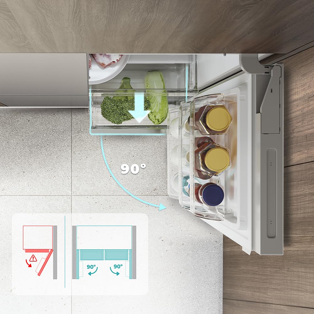 Cecotec Réfrigérateur américain Bolero CoolMarket SBS 436 SBI Inox E. Réfrigérateur américain inox, 436L, Total No Frost, Inverter Plus, MultiAirFlow,