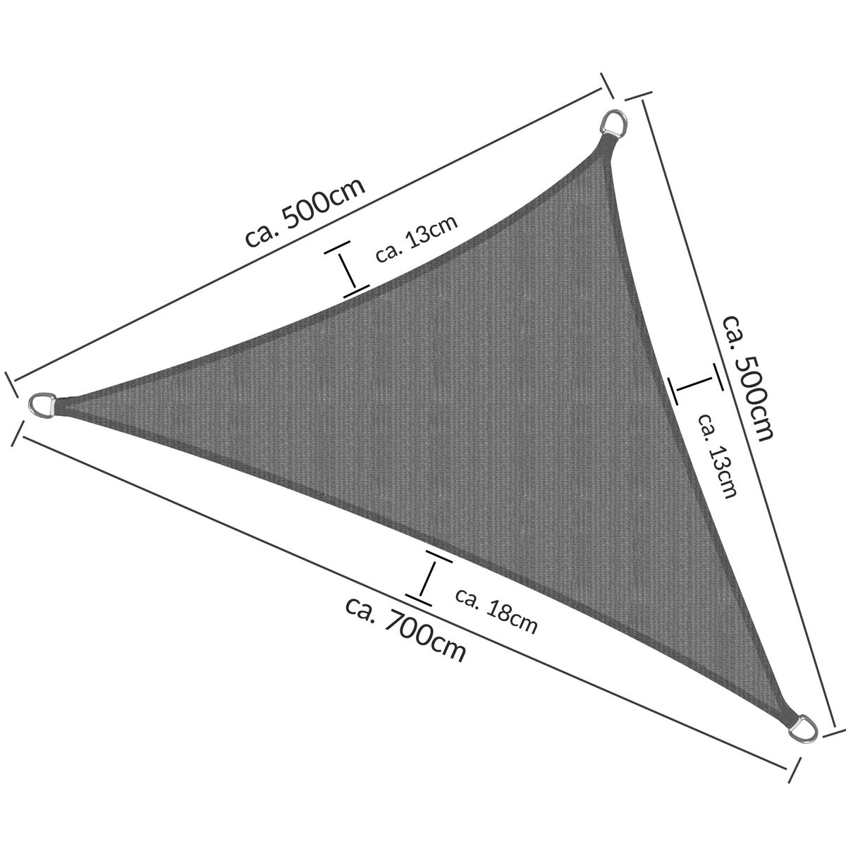 SolVision HS9 Zonnescherm 500x500x700cm Driehoekig Antraciet HDPE