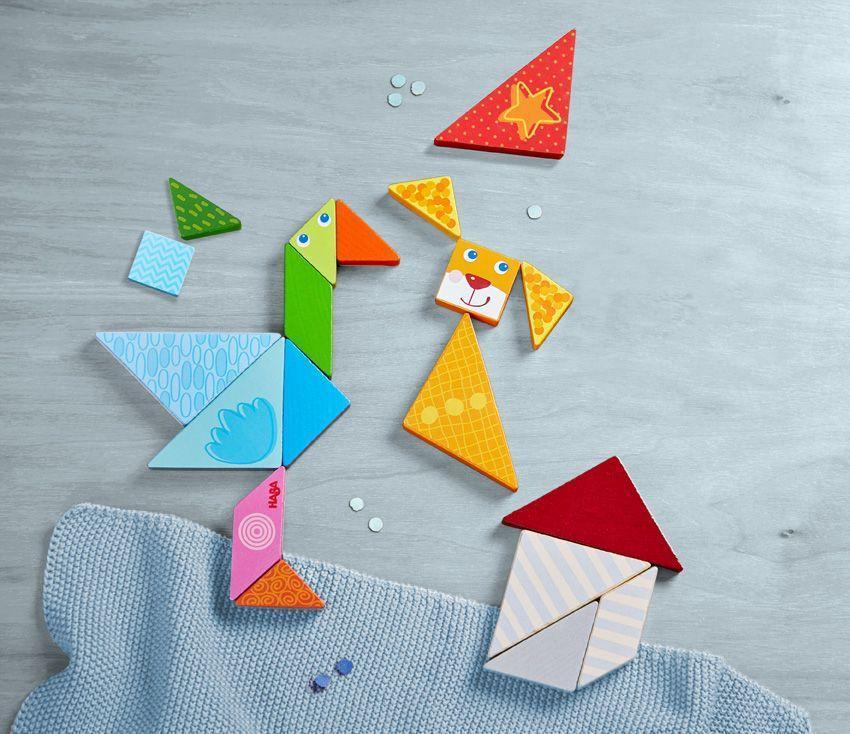 Legespiel BUNTER TANGRAM-MIX 21-teilig