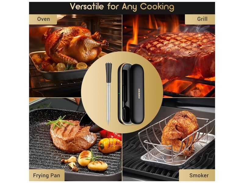 Inkbird Temperatursonde INT-11-P-B Keine Kabel, keine Unordnung, kein Datenverlust Kabelloses BBQ-Thermometer