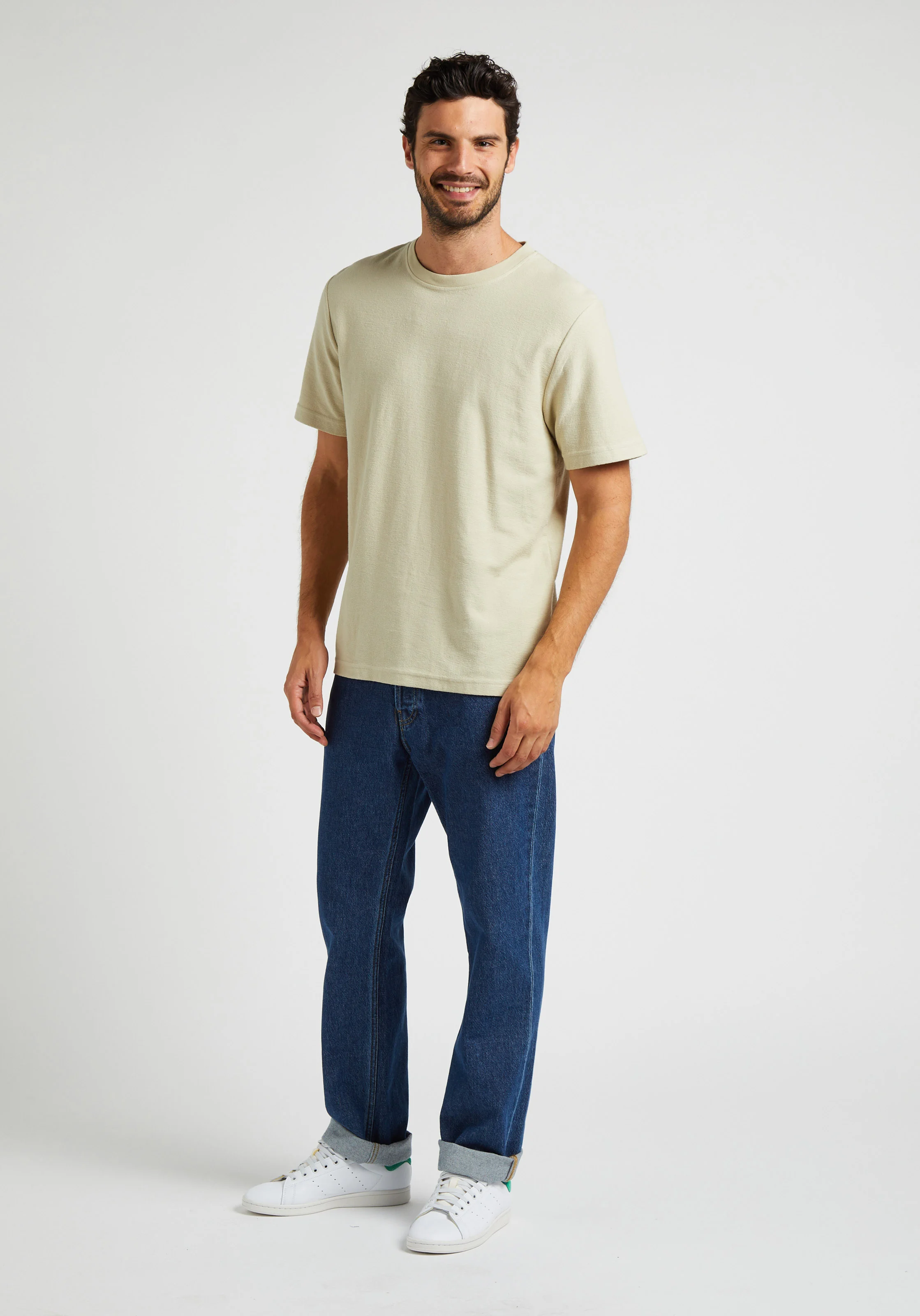 ODIN - Tee-shirt col rond regular-fit en coton bio mélangé | Gris