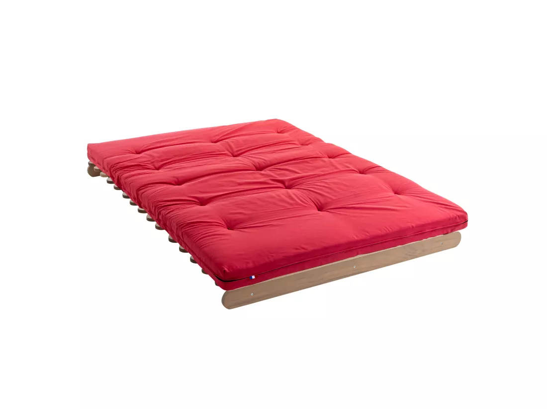 Matelas futon coeur en mousse à mémoire de forme, rouge 180x200