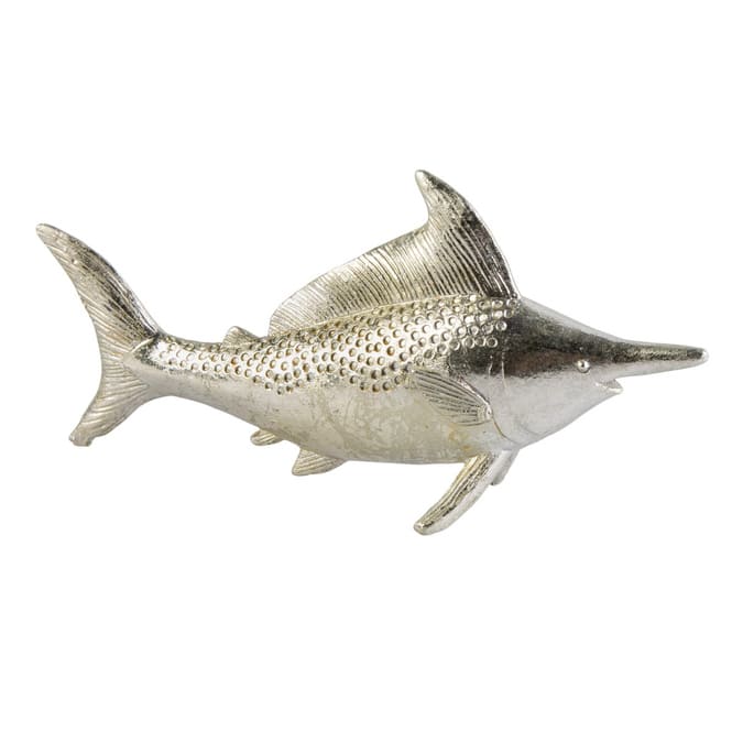 Deko-Schwertfisch - silber - aus Polyresin - ca. 22 x 6 x 10 cm