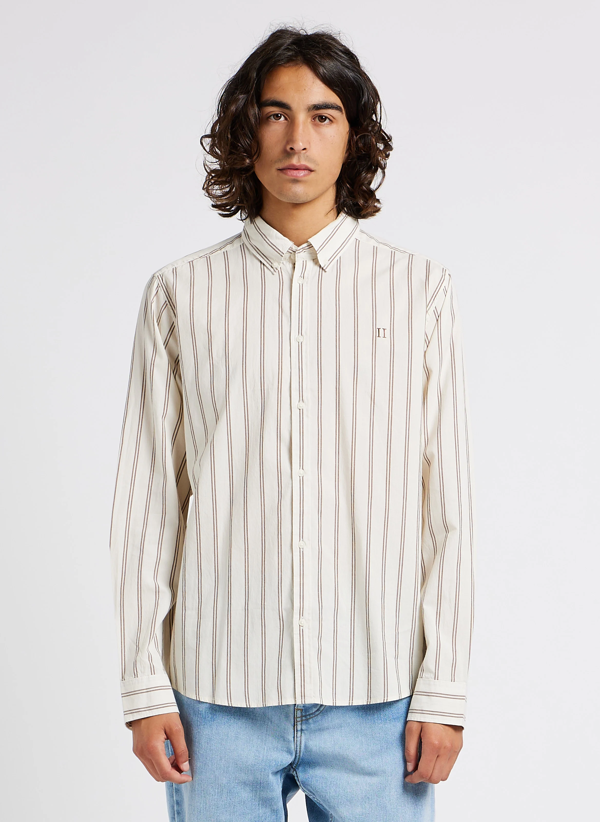 KRISTIAN - Chemise col américain en coton| Beige