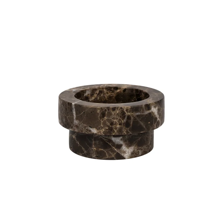 Mette Ditmer - Marble Kerzenhalter, low, braun