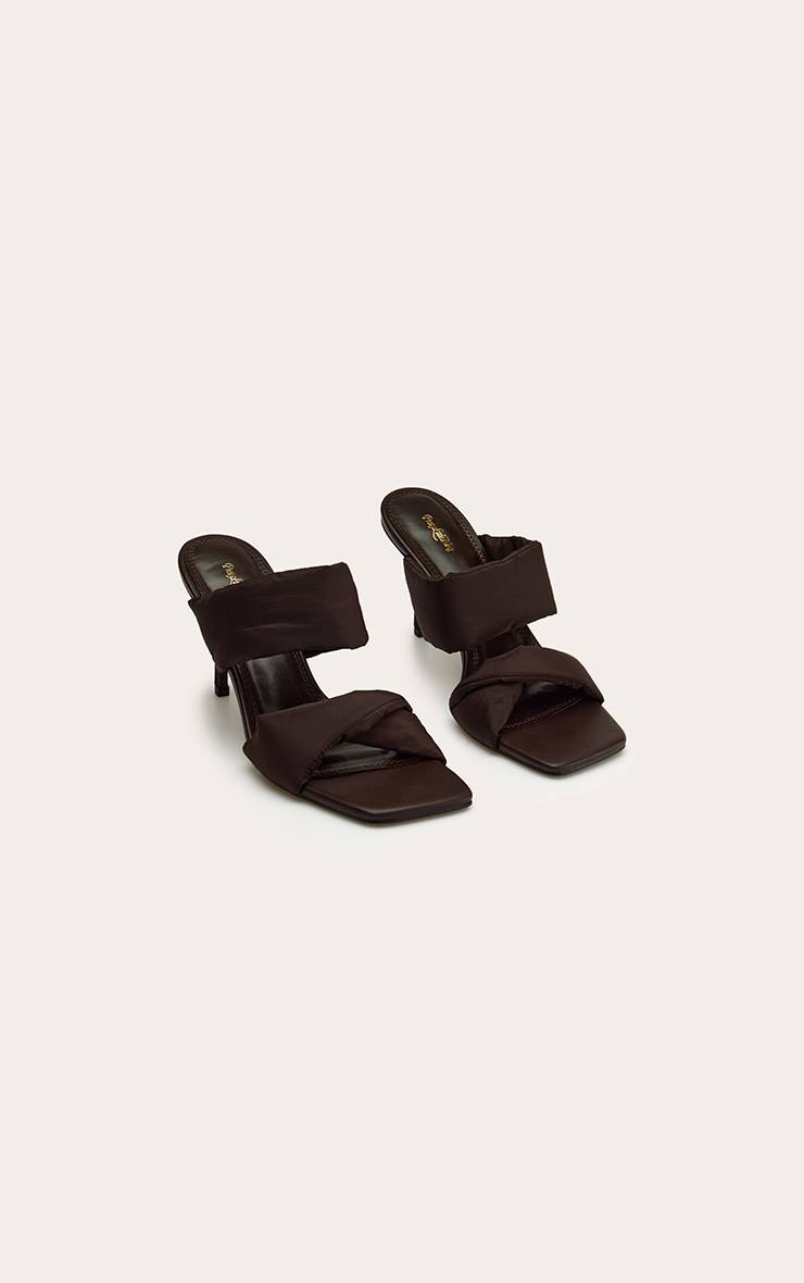 Chocolat Mules À Talons Rembourrées En Néoprène