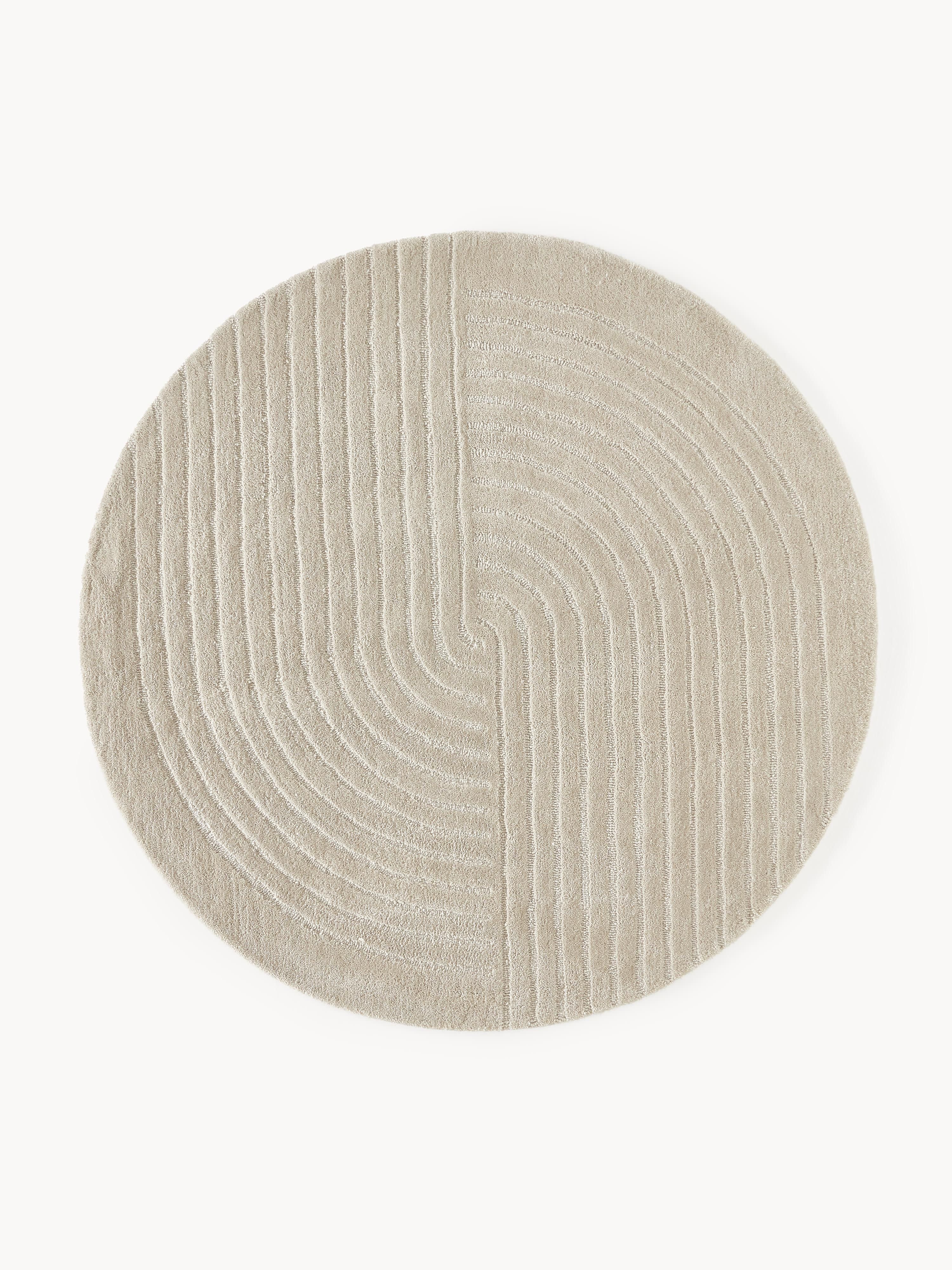 Rond wollen vloerkleed Mason, handgetuft