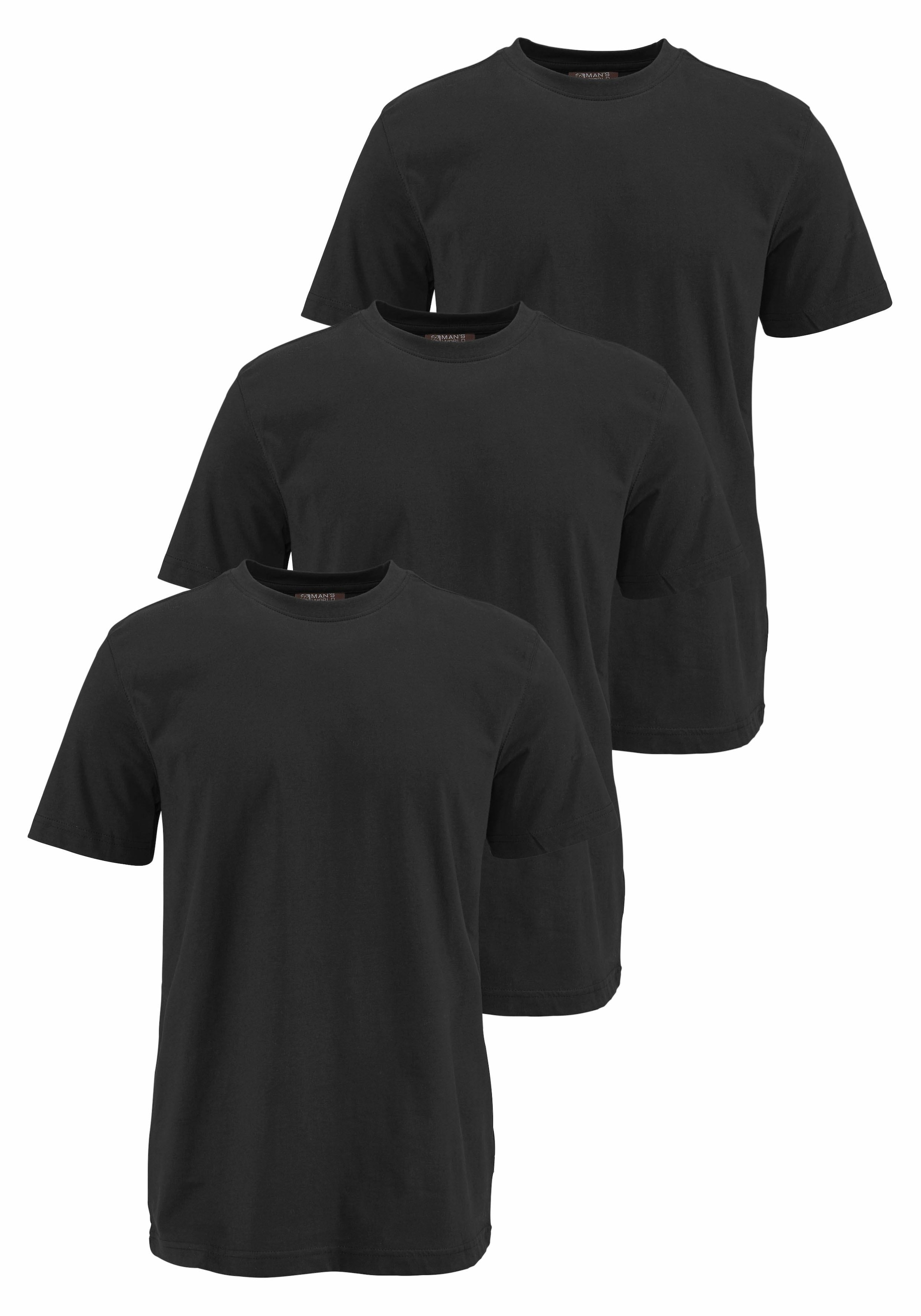 Man's World T-Shirt »neue Farben!«, Kurzarm,  unifarben,  Rundhals,  aus Baumwolle,