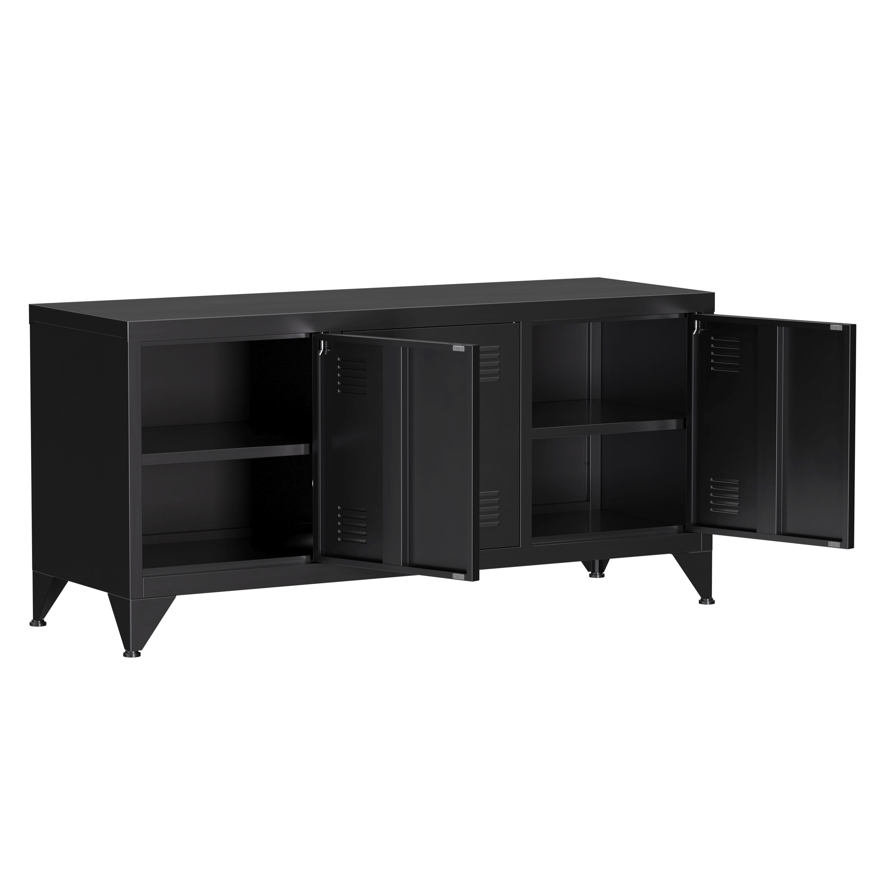 TV Möbel Metall ANTEY 120 x 58 cm schwarz