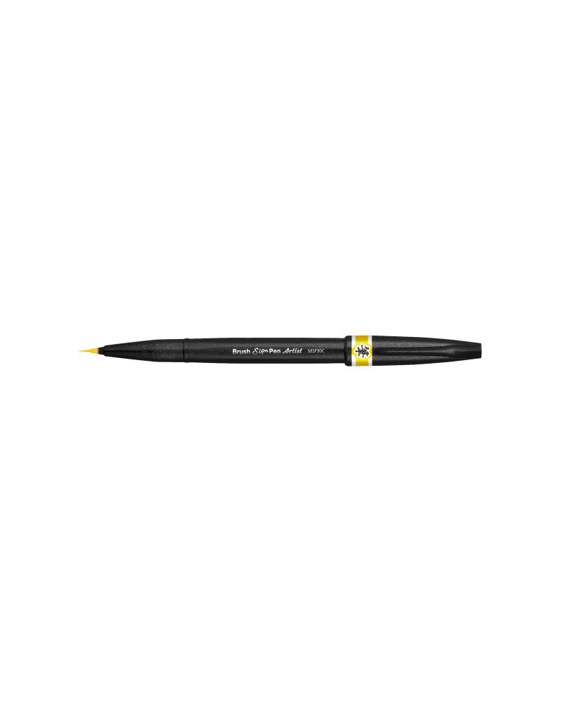 Pentel Artist Brush Sign Pen Jaune