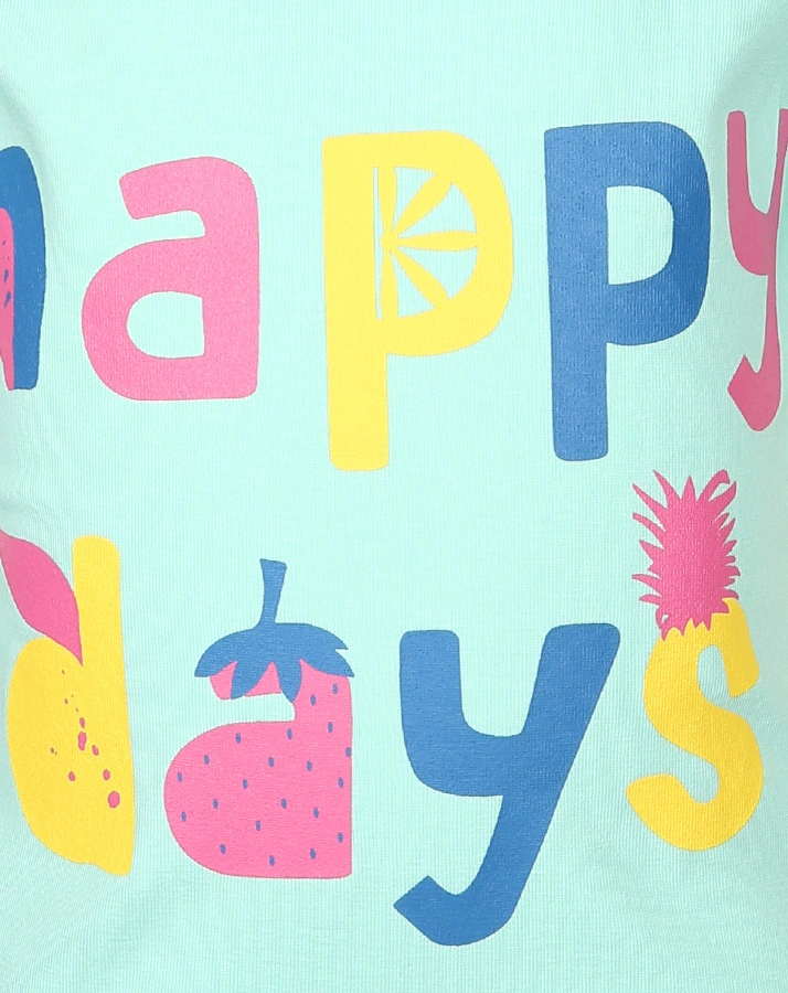 T-Shirt HAPPY DAYS in mint/bunt