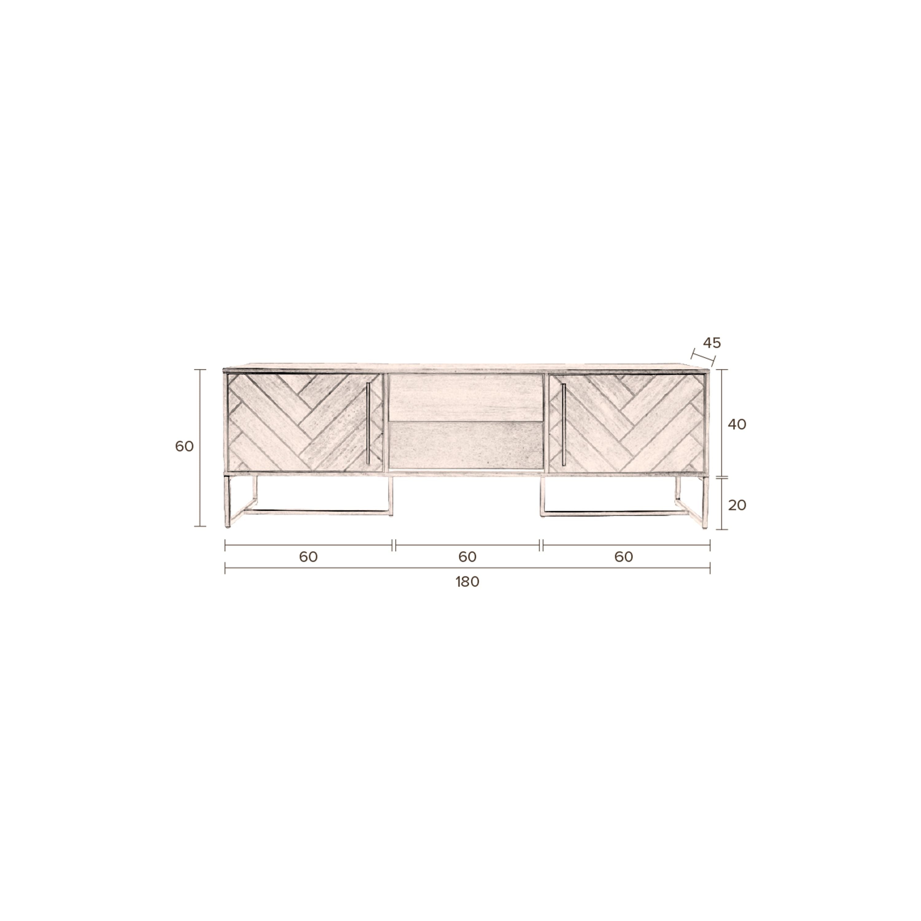 Dutchbone Class Dressoir Laag Eikenhout Bruin