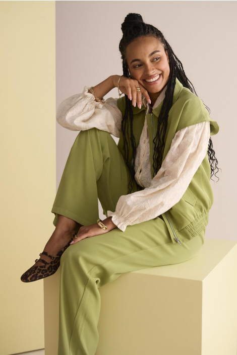 Ydence groene dames broek