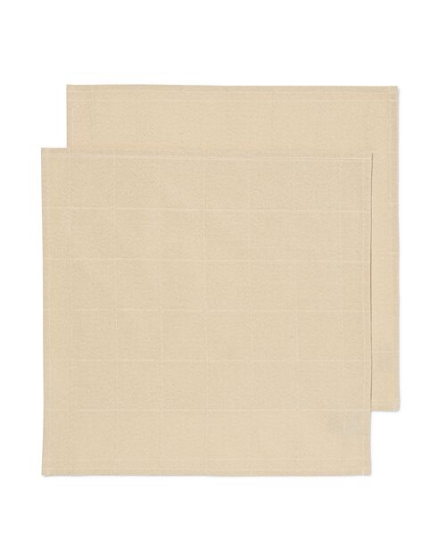 serviettes 47x47cm coton sable avec carreaux pailletés