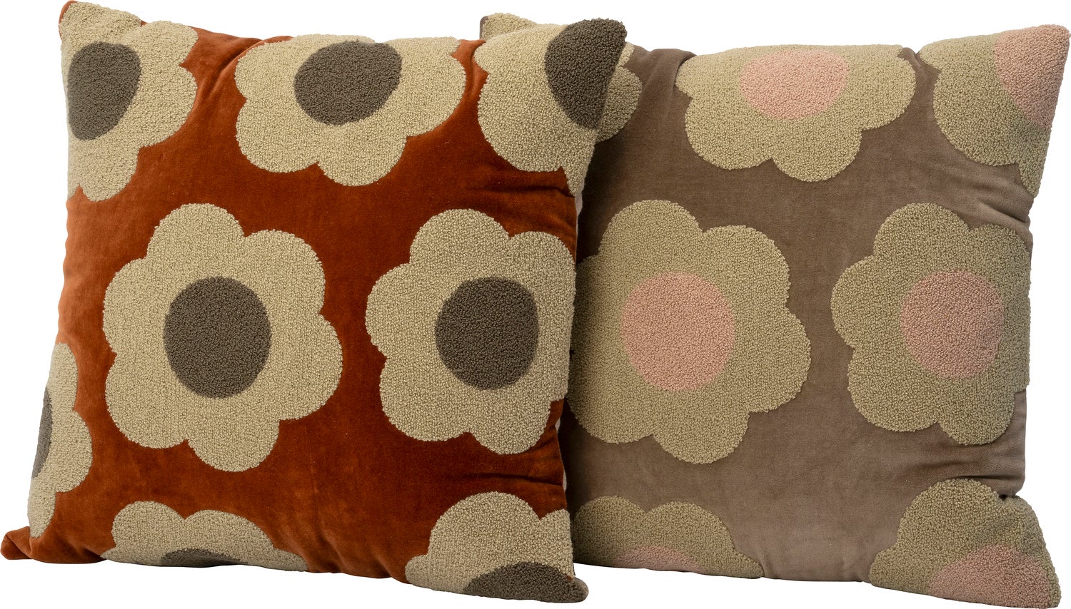 Intratuin sierkussen Flowy oranje / beige 45 x 45 cm
